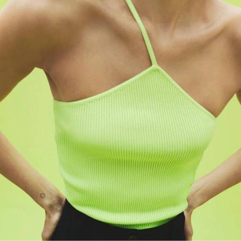 Zara Asymmetrical One Shoulder Ribbed Tank